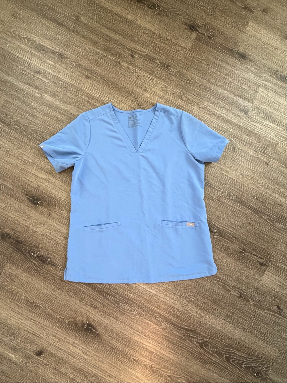 Figs Light Blue V-Neck Scrub Top